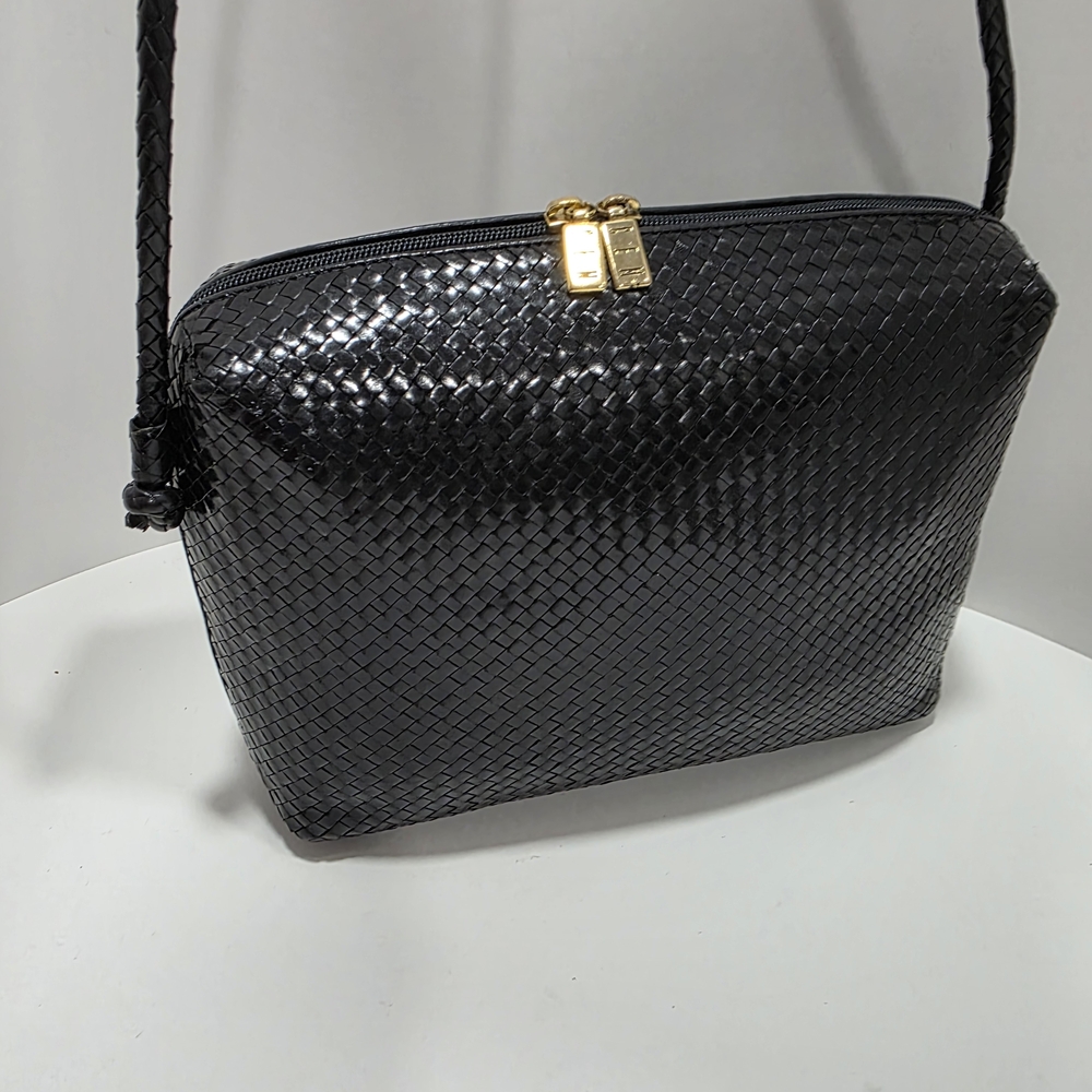 CEM - Woven Leather Crossbody Bag in Black